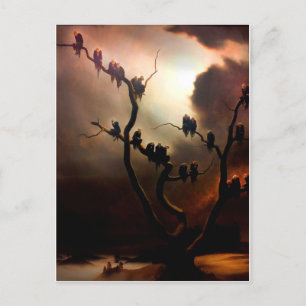Cartão Postal De Convite Retrovisor - Fantasmas em uma árvore