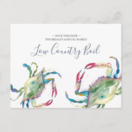 Cartão Postal De Convite Reunião da família costeira Salvar a data