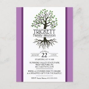 Cartão Postal De Convite Reunião de família da árvore genealógica da