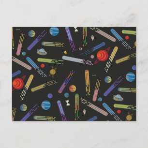 Cartão Postal De Convite RICK E MORTY™  Padrão de Cometa Espacial Externo