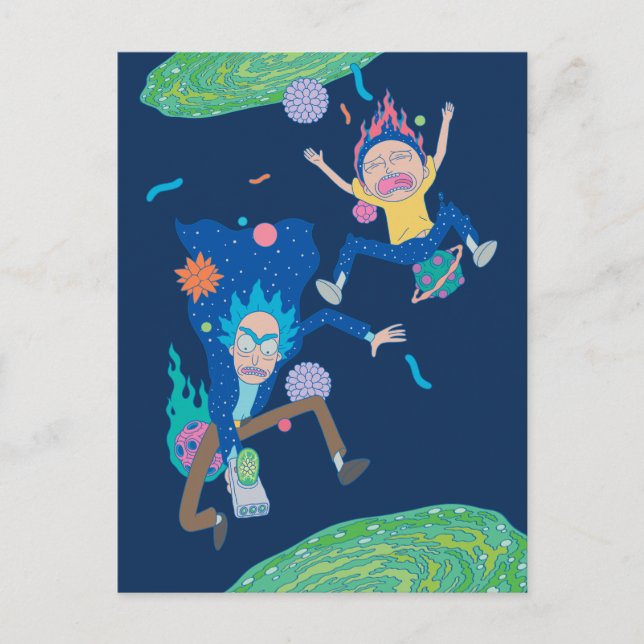 Cartão Postal De Convite RICK E MORTY™ | Salto de Portal Infectado (Frente)