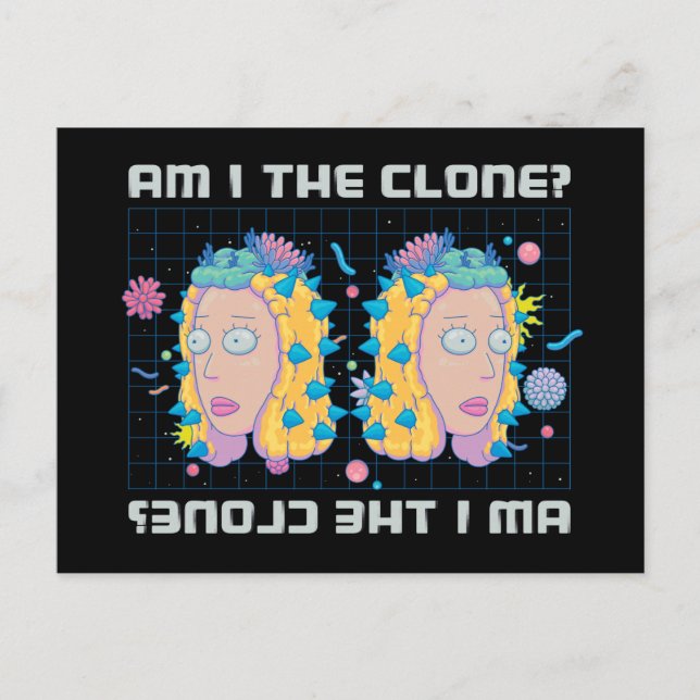 Cartão Postal De Convite RICK E MORTY™ | Sou O Clone? (Frente)