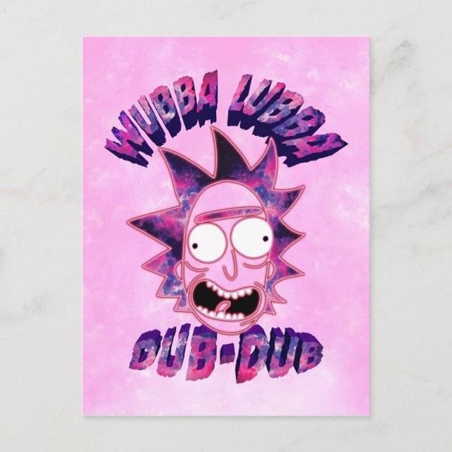 Cartão Postal De Convite RICK E MORTY™ | Wubba Lubba Dub-Dub (Frente)