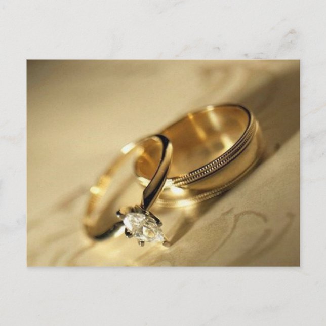 Cartão Postal De Convite Rings RSVP (Frente)