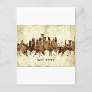Cartão Postal De Convite Rochester New York Cityscape