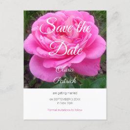 Cartão Postal De Convite Romântico Rosa de Noiva Save the Date 