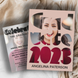 Cartão Postal De Convite Rosa de Fotografia Simples Mondern