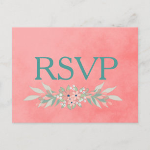 Cartão Postal De Convite Rosa Rústico RSVP