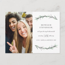 Cartão Postal De Convite Rosemary Botânica Selvagem Você Será Minha Porta-P