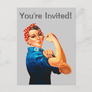 Cartão Postal De Convite Rosie the Riveter
