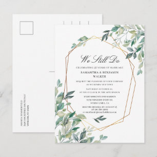 Cartão Postal De Convite Roteiro de Renovação de Voto de Casamento Eucalipt