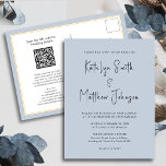 Cartão Postal De Convite Roteiro Moderno Azul Dusty Tudo Em Um Casamento Si<br><div class="desc">Roteiro Moderno Azul Dusty Tudo Em Um Simples Cartão De Convite De Casamento Minimalista. Celebre o seu dia especial com esta elegante e bela carta de convite para casamento para embelezar a sua ocasião especial. Todos os textos estão pré-organizados para que você personalize fácil e rapidamente com seus próprios detalhes....</div>