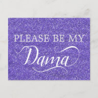 Roxo Glitter Dama Quinceanera Proposta de Dama