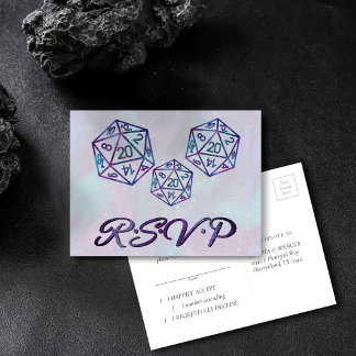 Cartão Postal De Convite RPG Dice | Nebula Fantasy Tabletop Gamer RSVP
