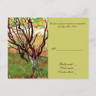 Cartão Postal De Convite RSVP, cartão de resposta, Orchard in Blossom