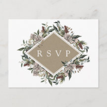RSVP Casamento Floral Rústico Outono Inverno
