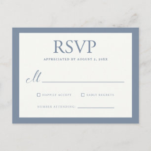 Cartão Postal De Convite RSVP de Casamento Básico de Fronteira Grande - Azu