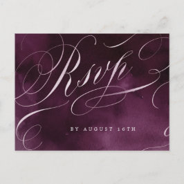 Cartão Postal De Convite RSVP de casamento da caligrafia romântica