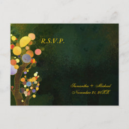 Cartão Postal De Convite RSVP de Casamento de Árvore Whimsical