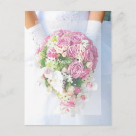 Cartão Postal De Convite RSVP de Casamento de Buquês Brancos e Flores