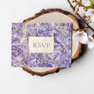 Cartão Postal De Convite RSVP de Casamento de Euphoria Ametyst Gemstone