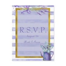 RSVP de Casamento de Flor Roxo da Lavanda