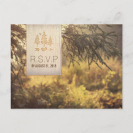 Cartão Postal De Convite RSVP de Casamento de Floresta