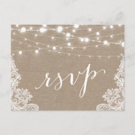 Cartão Postal De Convite RSVP de Casamento de Locais de Cordas Russas