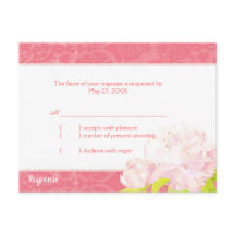 RSVP de Casamento de Peony Rosa-Rosa-Sul