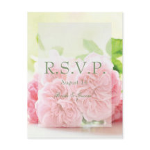 RSVP de Casamento de Rosa de Verão Rosa Elegante