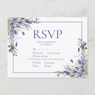 Cartão Postal De Convite RSVP de Casamento de Script Botânico Eucalyptus l