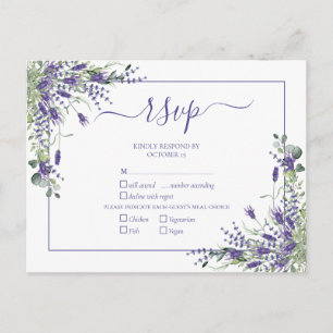 Cartão Postal De Convite RSVP de Casamento de Script Botânico Eucalyptus l