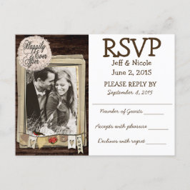 Cartão Postal De Convite RSVP de Casamento do País de Fotografia do Casal R