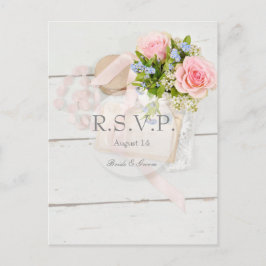 Cartão Postal De Convite RSVP de casamento do primavera de colheita românti