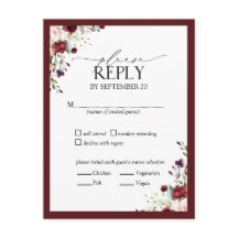RSVP de Casamento Floral de Blush Watercolor Blush