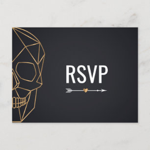 Cartão Postal De Convite RSVP de Casamento Geométrico