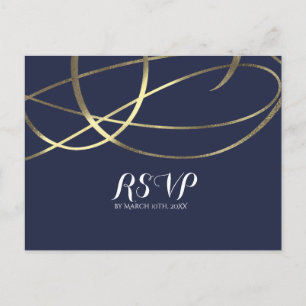 Cartão Postal De Convite RSVP de casamento glâmour em qualquer cor de folha