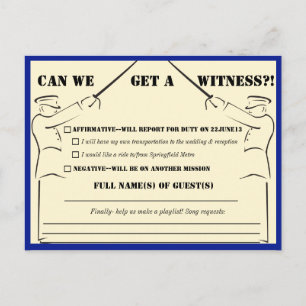 Cartão Postal De Convite RSVP de Casamento Militar