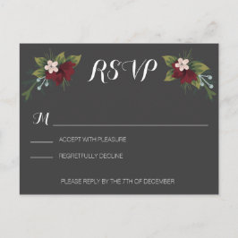 Cartão Postal De Convite RSVP de Casamento no inverno Russo
