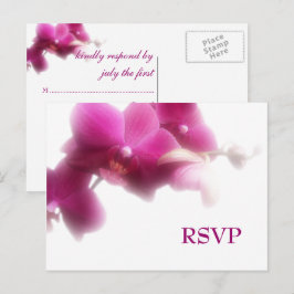 Cartão Postal De Convite RSVP de Casamento Orquídeo Rosa