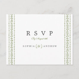 Cartão Postal De Convite RSVP de casamento vintage clássico legante