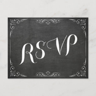 Cartão Postal De Convite RSVP de Chá de casamento Floral de Quadro Branco P