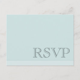 Cartão Postal De Convite RSVP de Cinza azul básica mínima simples