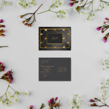 RSVP de Corações Dourados e Pretos Elegantes