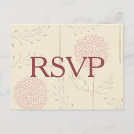 Cartão Postal De Convite RSVP de Flores Vermelhas