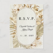 RSVP de Grama Rustic Neutral Terthy Boho Pampas