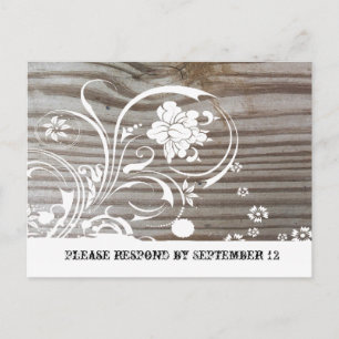 Cartão Postal De Convite RSVP de Madeira Banida