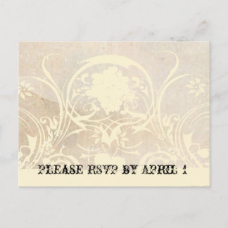 Cartão Postal De Convite RSVP de Pergaminho de Lace Shabby