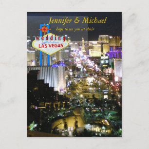 Cartão Postal De Convite RSVP de Recepção de casamento de Las Vegas