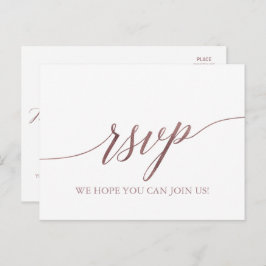 Cartão Postal De Convite RSVP de Solicitação de Música de Caligrafia Dourad